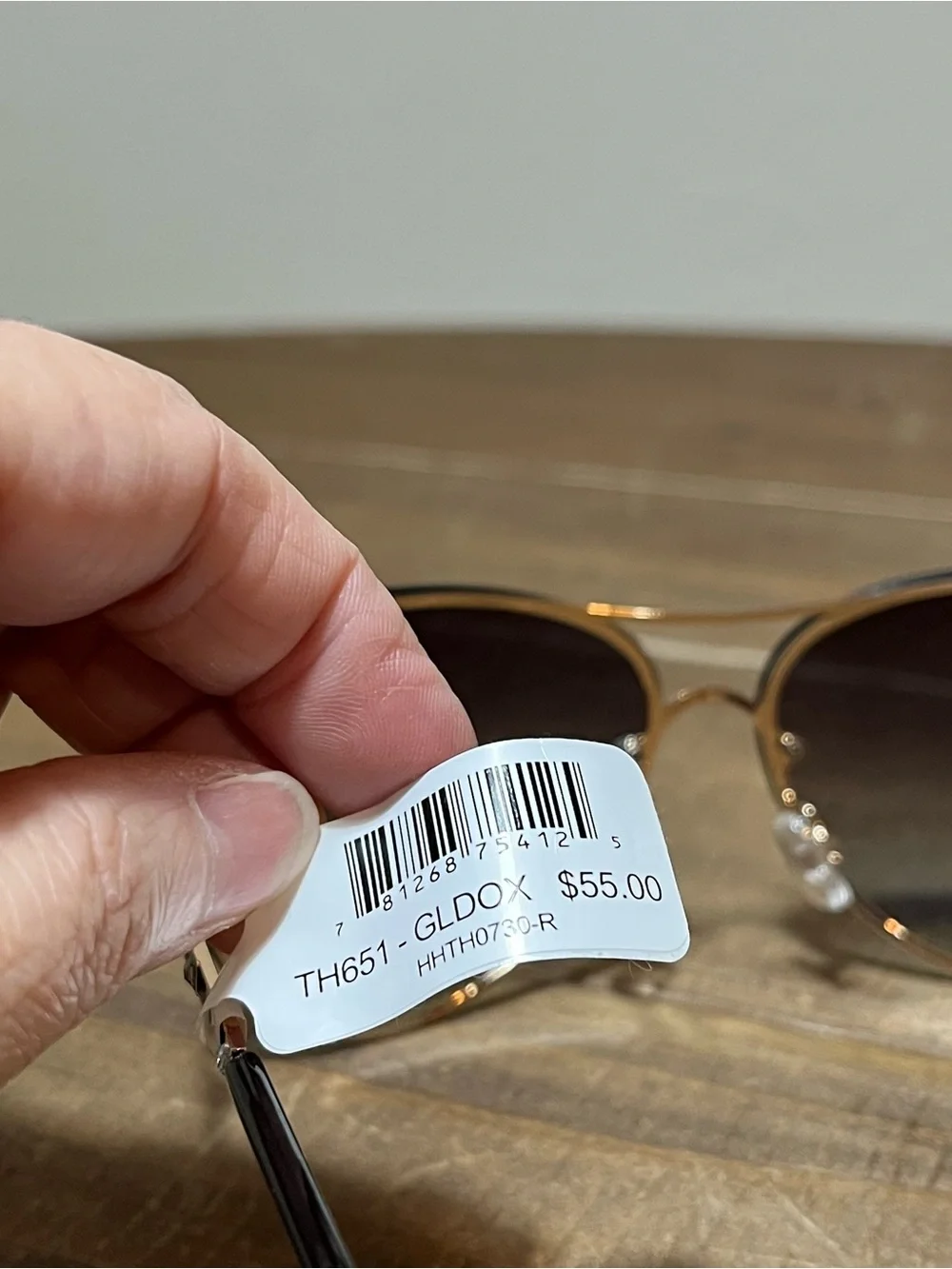 Tahari Gold Frame Black Gradient Aviator Sunglasses for Women